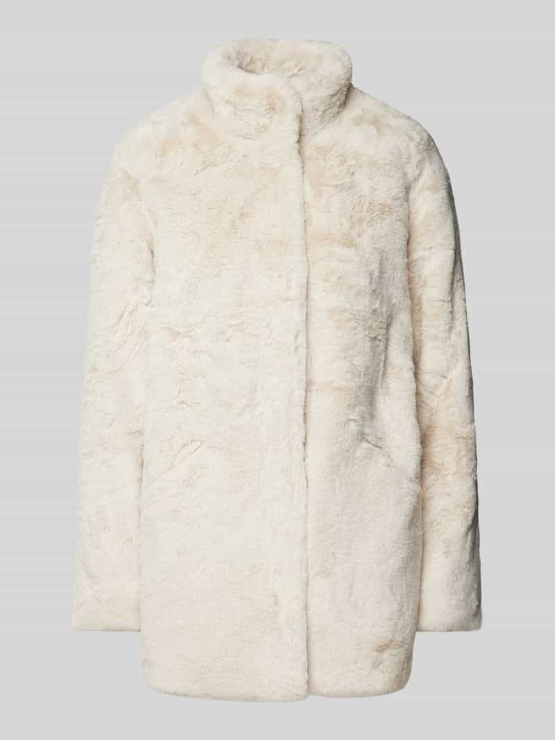 Płaszcz z imitacji futra o kroju regular fit ze stójką model ‘VIDA’