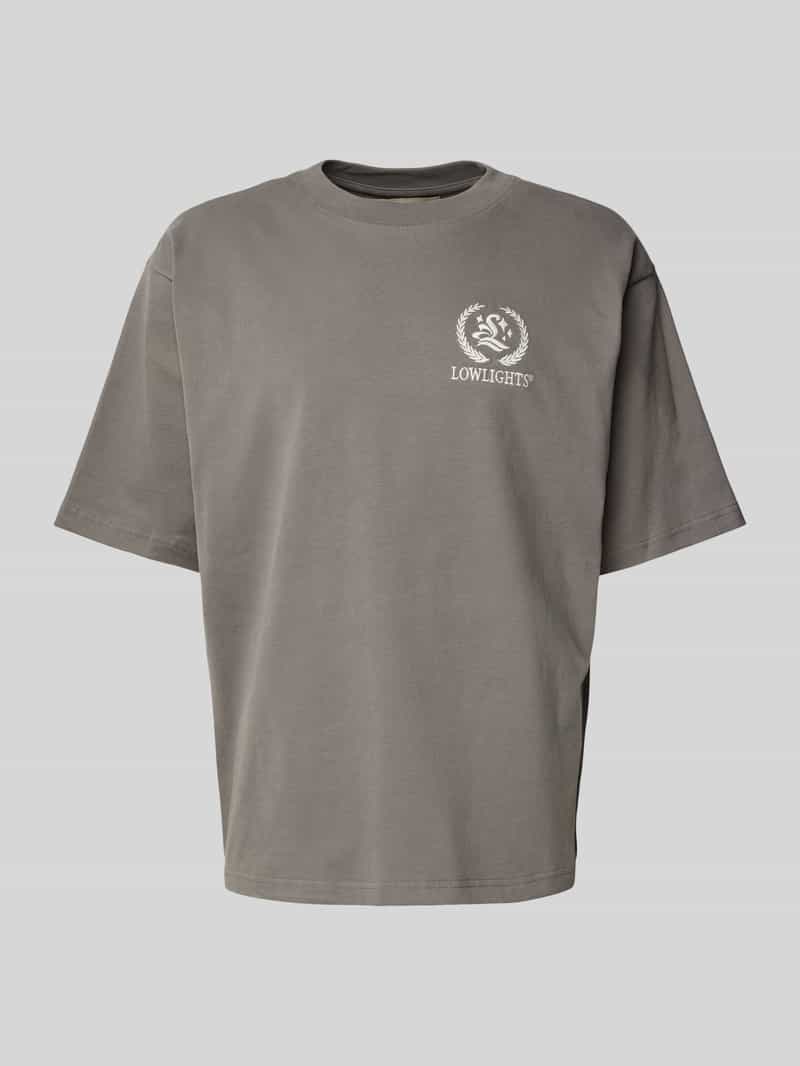 T-shirt o kroju oversized z wyhaftowanym logo model ‘Cesar’