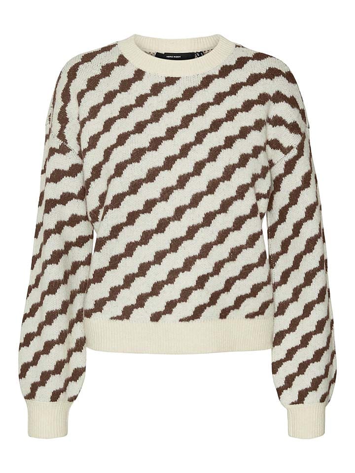 Vero Moda Sweter w kolorze kremowo-brązowym