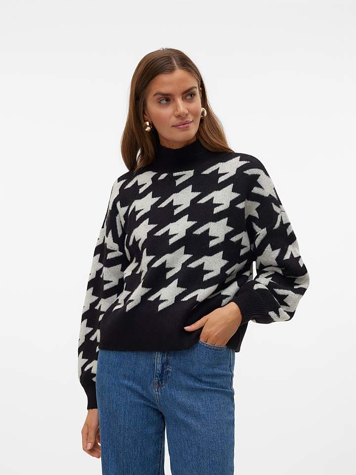 Vero Moda Sweter w kolorze czarno-białym
