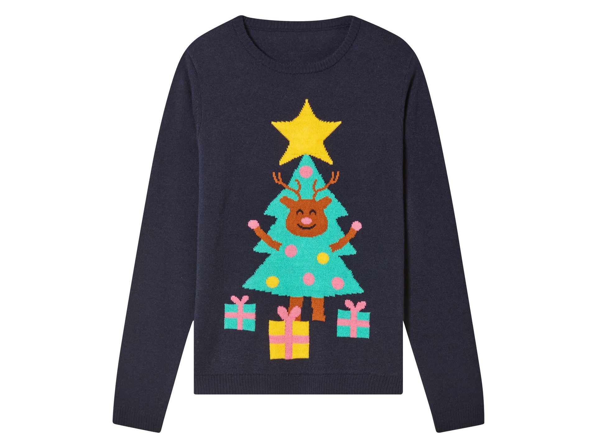 pepperts!® Świąteczny sweter dziewczęcy LED (158/164, Granatowy)