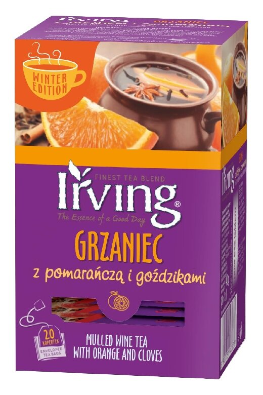 Herbata Irving Grzaniec Herbaciany Pomarańcza z goździkami 20x4g