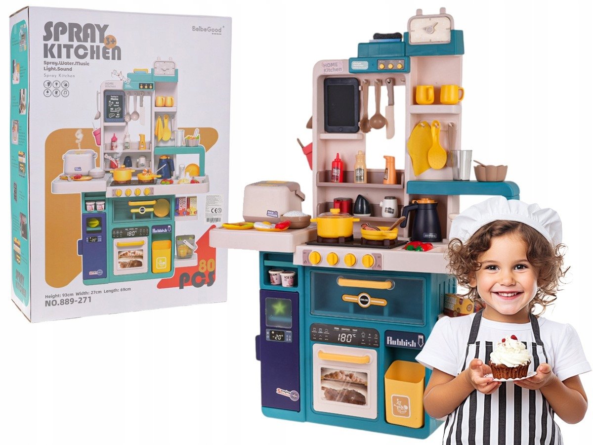 interaktywna DUŻA KUCHNIA zabawka kuchenna dla dzieci bogate wyposażenie