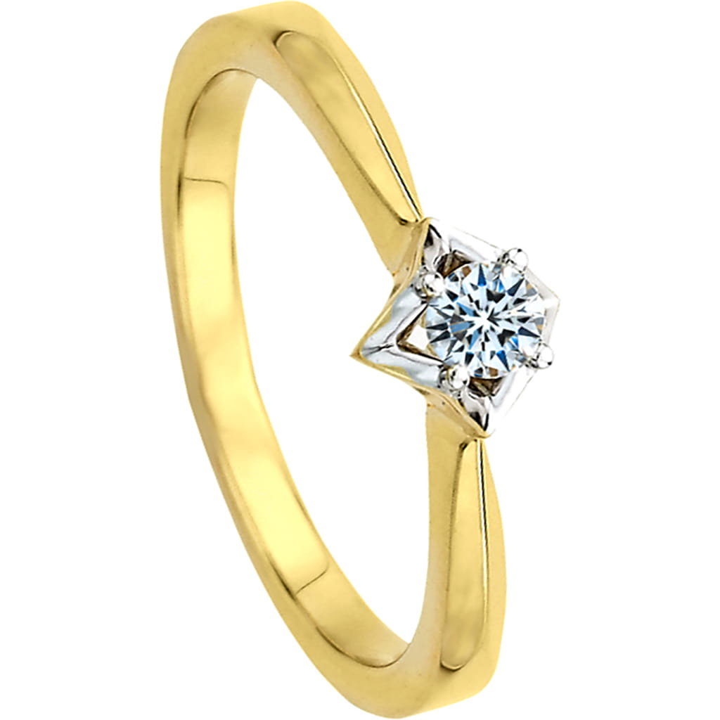 Pierścionek Au 585 z brylantem 0.10ct