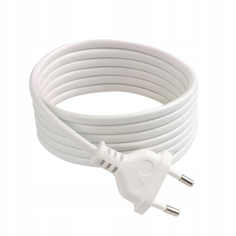 PRZEWÓD 2M BIAŁY Z WTYCZKĄ EURO H03VVH2-F 2x0,75 mm2