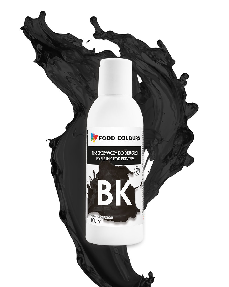 Tusz do drukarek spożywczych- Black 100 ml Food Colours