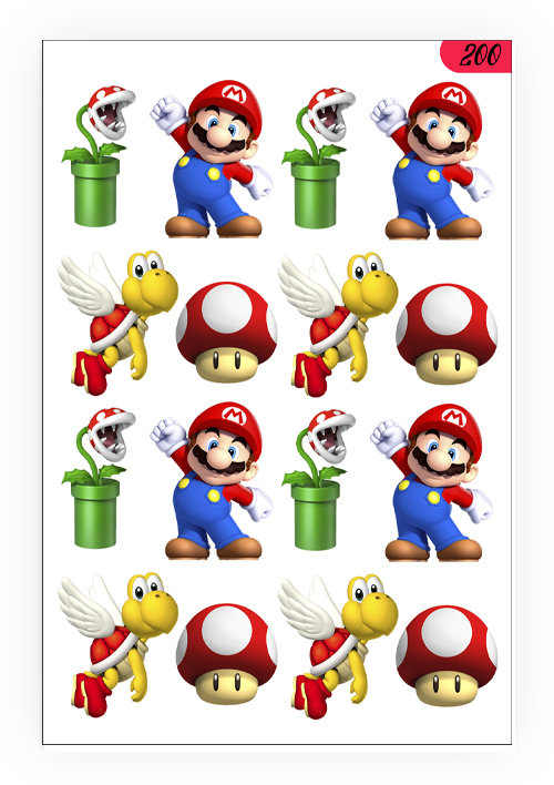 1szt TATUAŻE DZIARY ZMYWALNE DLA DZIECI NA URODZINY SUPER MARIO 200