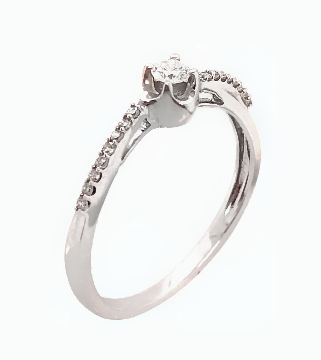 Pierścionek Au 585 z brylantami 0.15ct