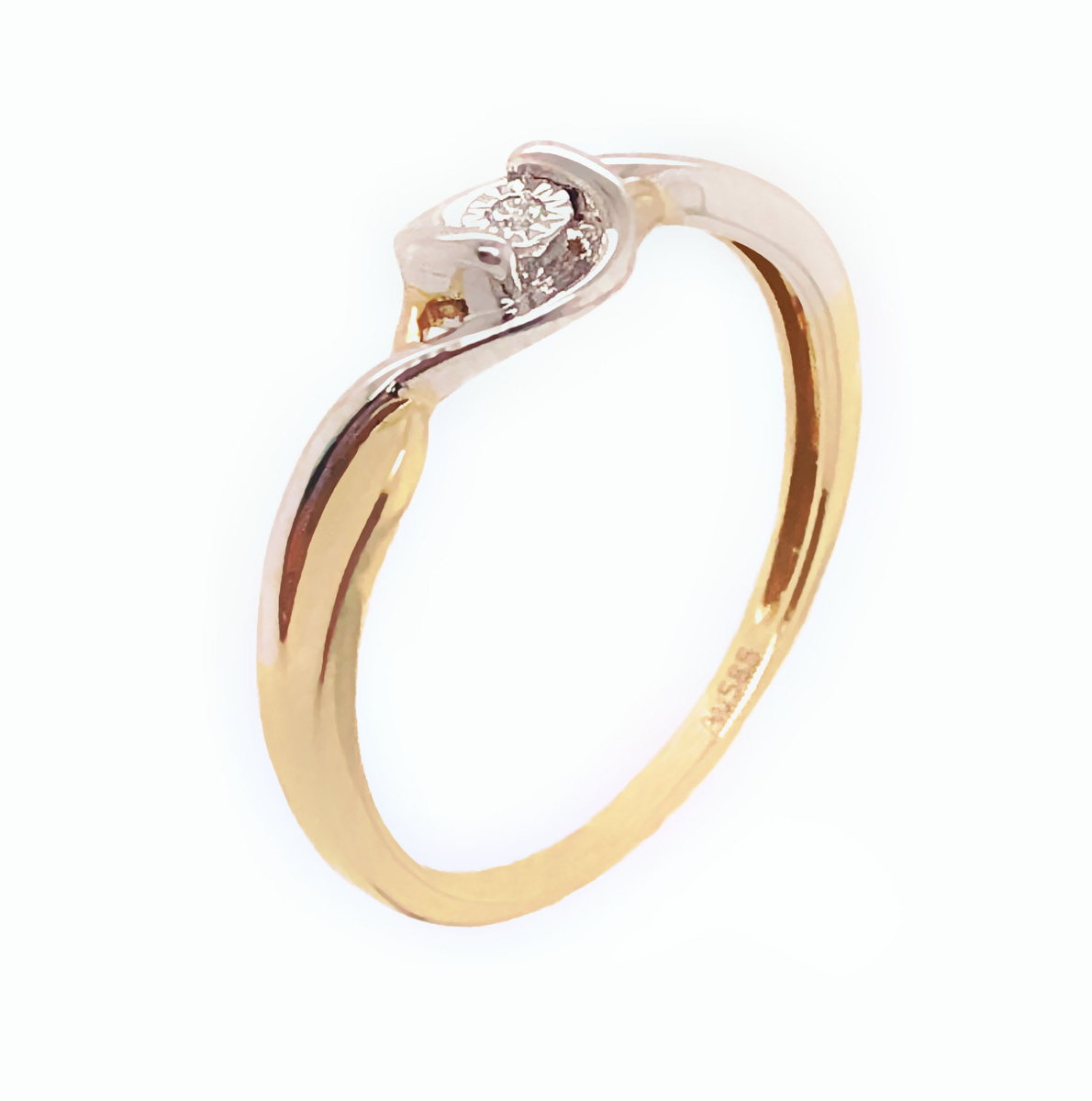 Pierścionek Au 585 z brylantem 0.01ct