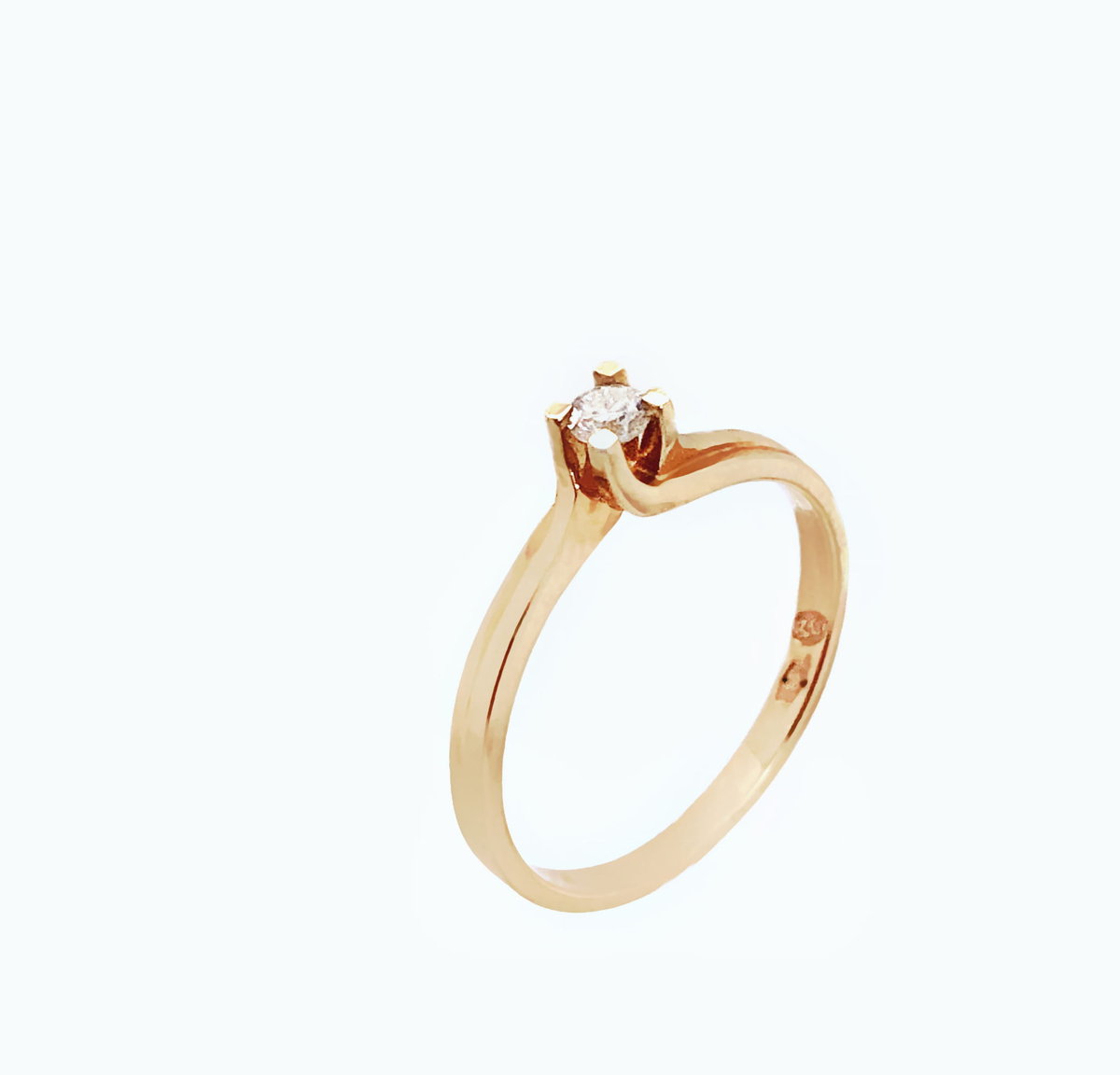Pierścionek Au 585 z brylantem 0.08ct