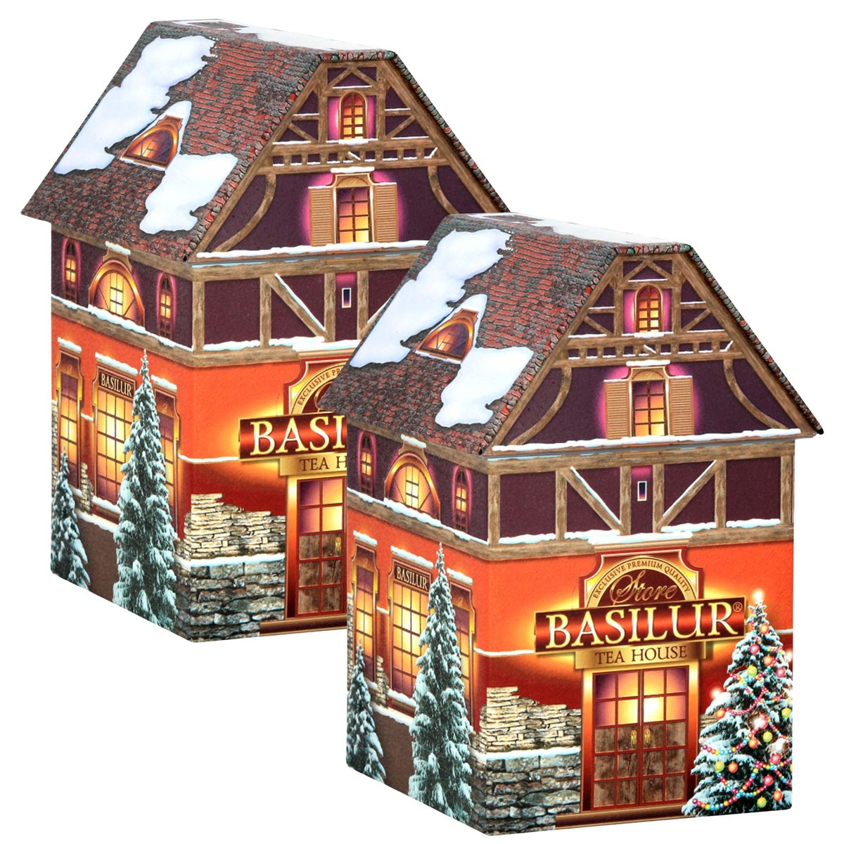 BASILUR Czarna herbata cejlońska, liściasta z dodatkiem białego i czerwonego chabru oraz nutą marcepanu w metalowej puszce x2