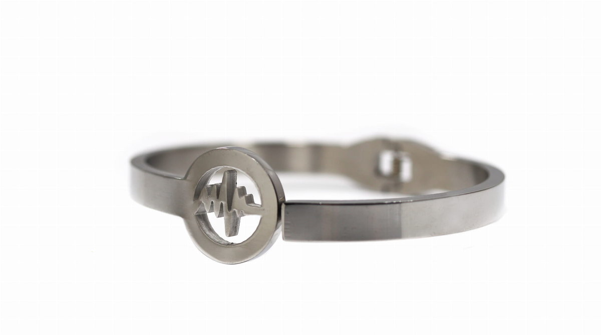 Bransoleta stalowa sztywna z linią życia