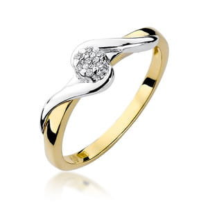 Pierścionek Au 585 z brylantem 0.04ct