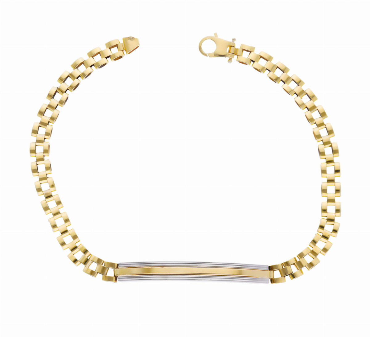 Złota bransoletka Au 585 z blaszką do graweru