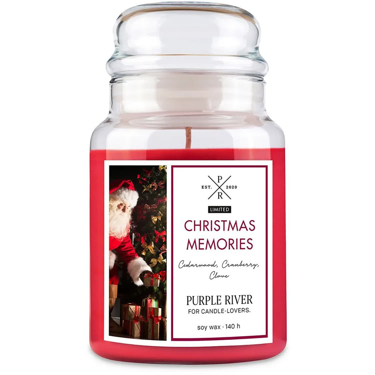 Świąteczna świeca sojowa w szkle Purple River 623 g - Christmas Memories