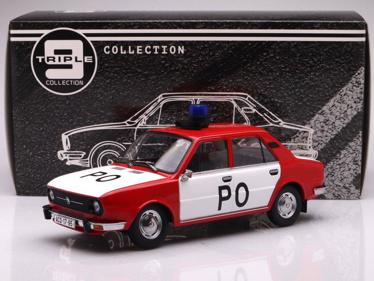 Skoda 105l Fire Brigade - 1976, red/white Triple9 1:18