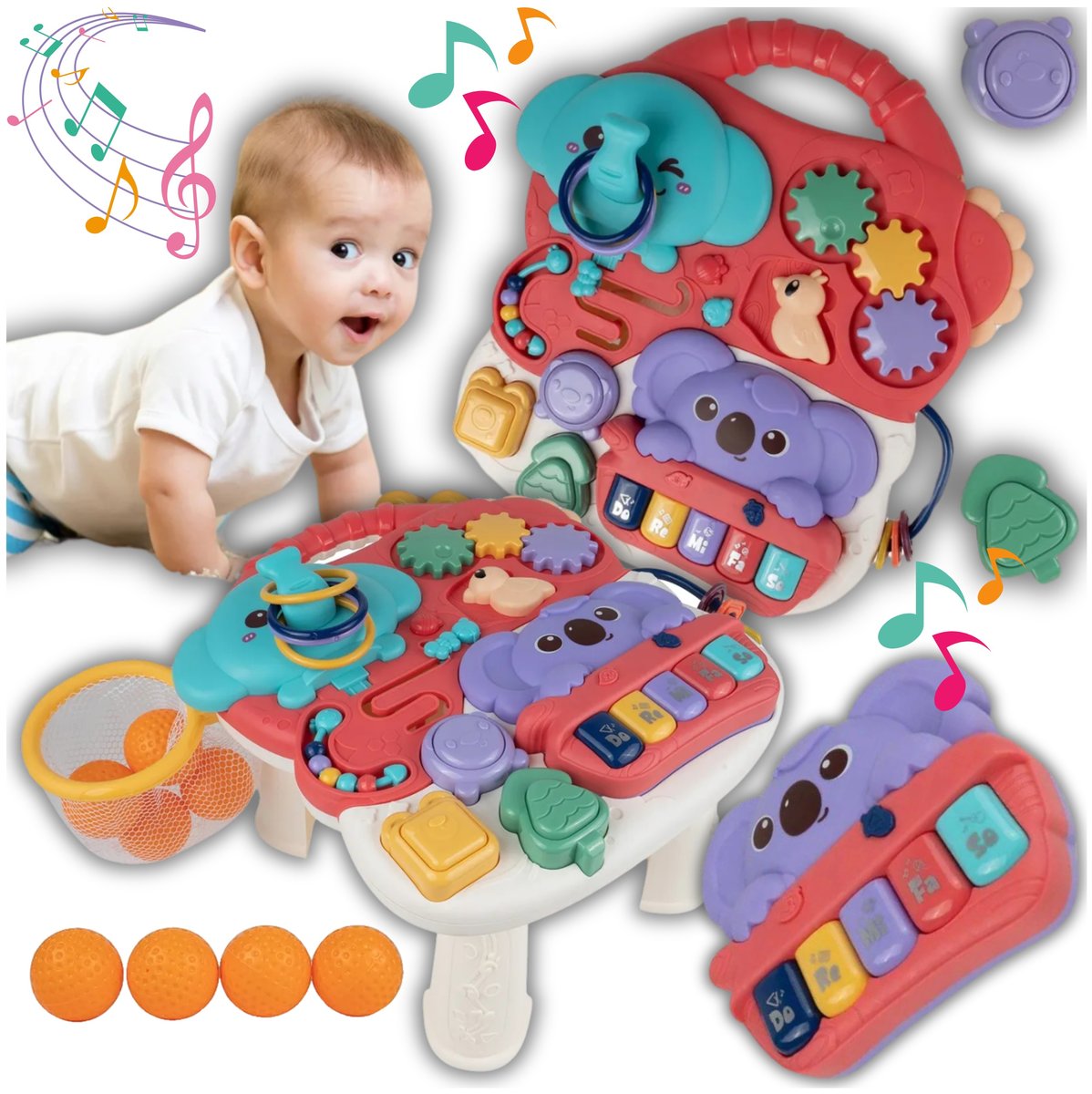 Stolik edukacyjny interaktywny muzyczny dla dzieci panel pianinko muzyka