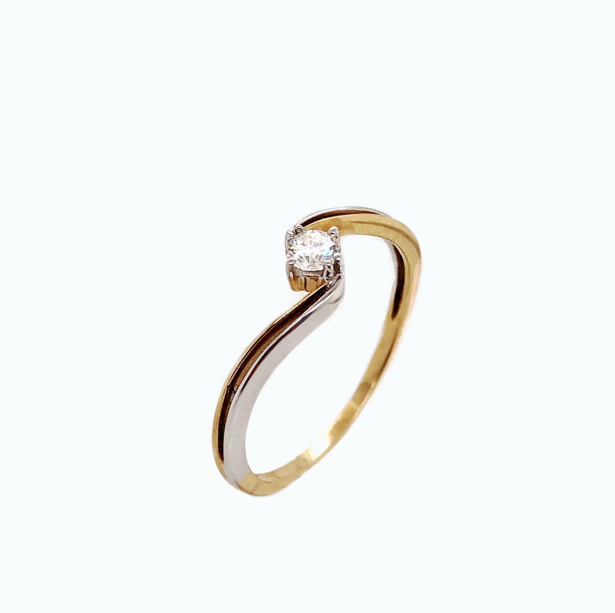 Pierścionek Au 585 z brylantem 0.15ct
