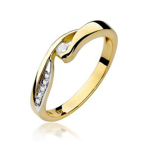 Pierścionek Au 585 z brylantami 0.08ct
