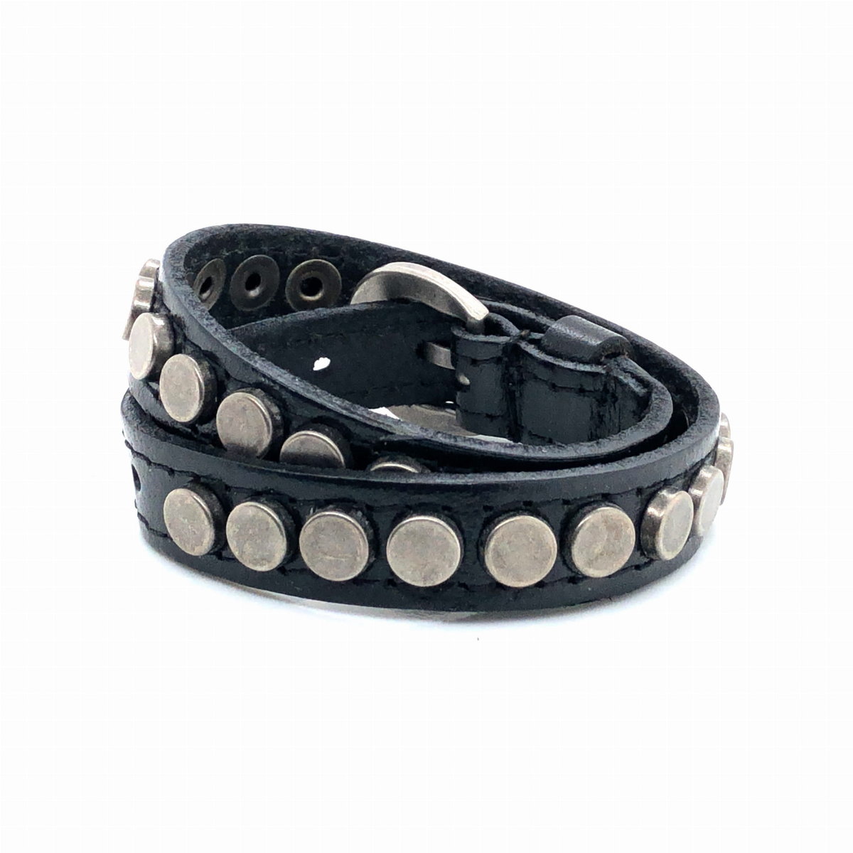 Bransoleta skórzana zawijana czarna BSZ45