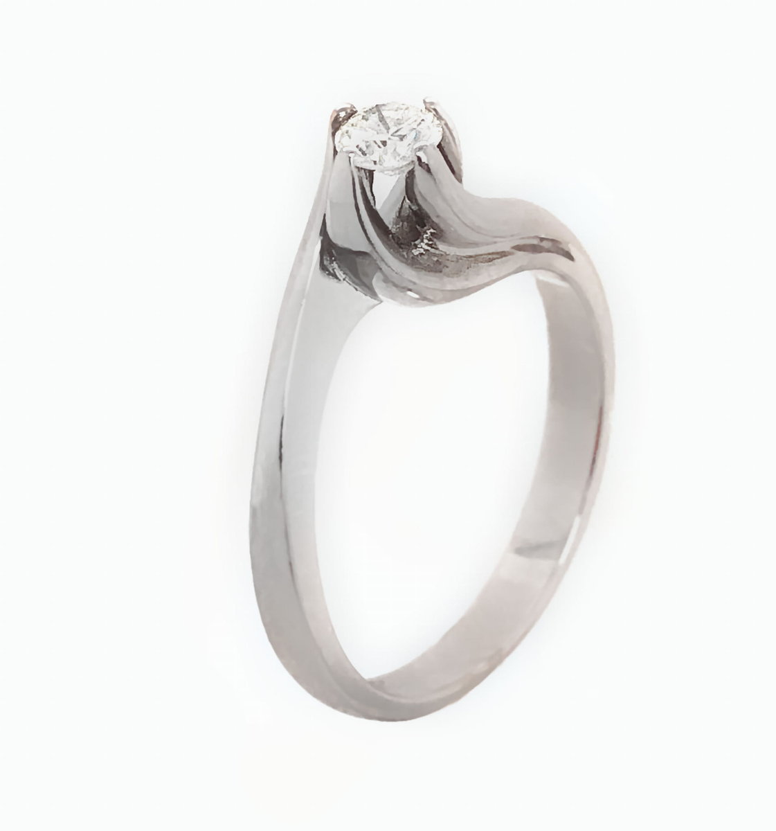 Pierścionek Au 585 z brylantem 0.19ct