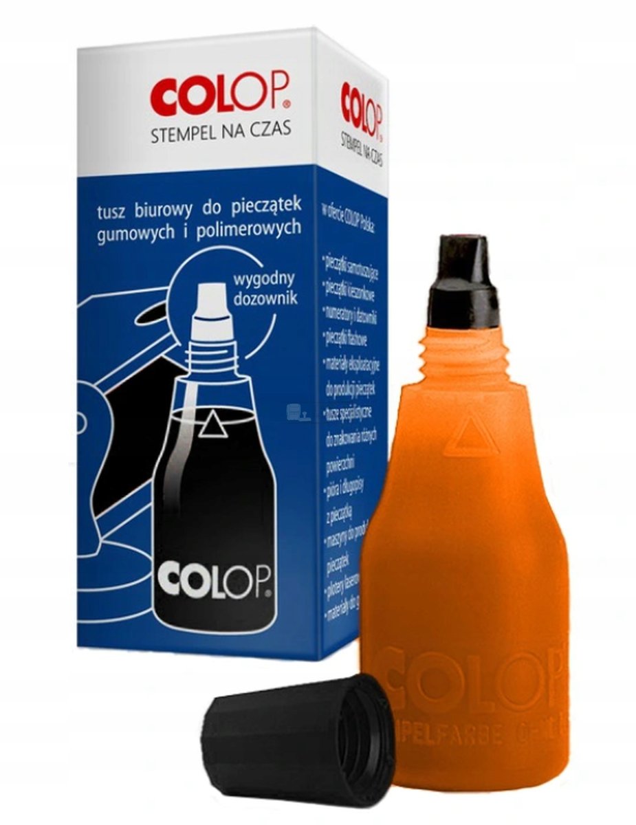 Tusz do pieczątki, tusz do stempli, Colop, 25ml, KOLOR POMARAŃCZOWY