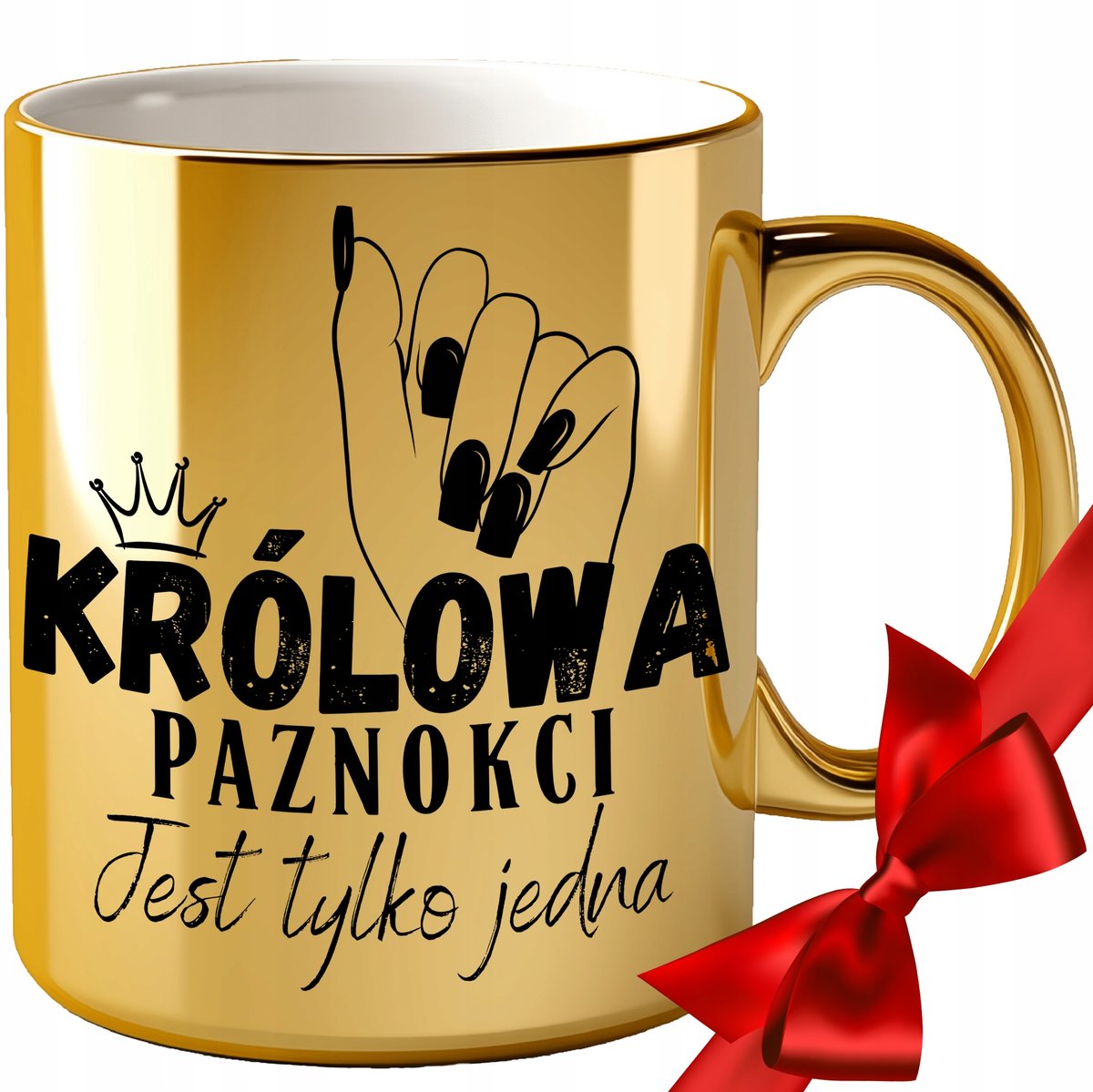 ZŁOTY KUBEK DLA STYLISTKI MANIKIURZYSTKI KOLEŻANKI PRZYJACIÓŁKI PAZNOKCIE