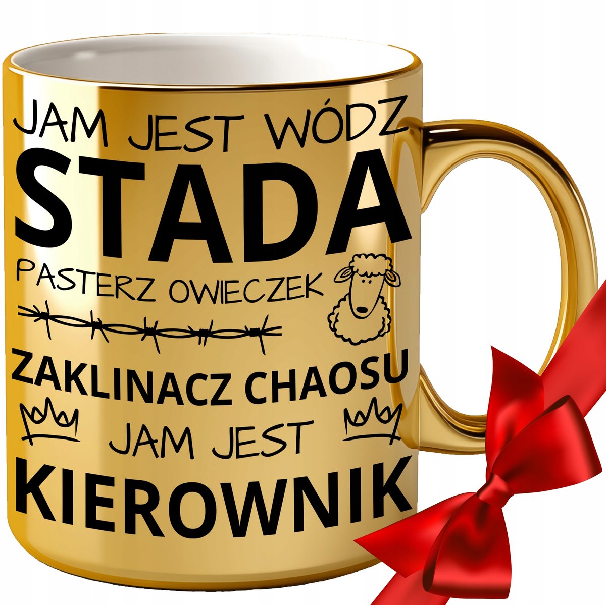 ZŁOTY KUBEK DLA KIEROWNIKA KIEROWNICZKI DLA KOLEGI KOLEŻANKI Z PRACY SZEFA