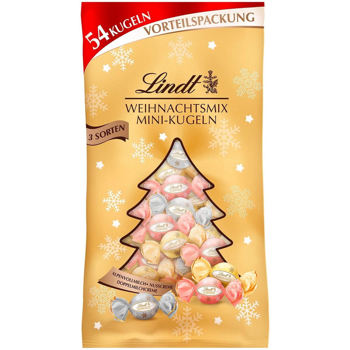 Lindt Weihnachtsmix Mini-kugeln 268g 54 praliny