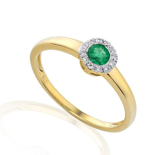 Pierścionek złoty z brylantem Au585 R32963