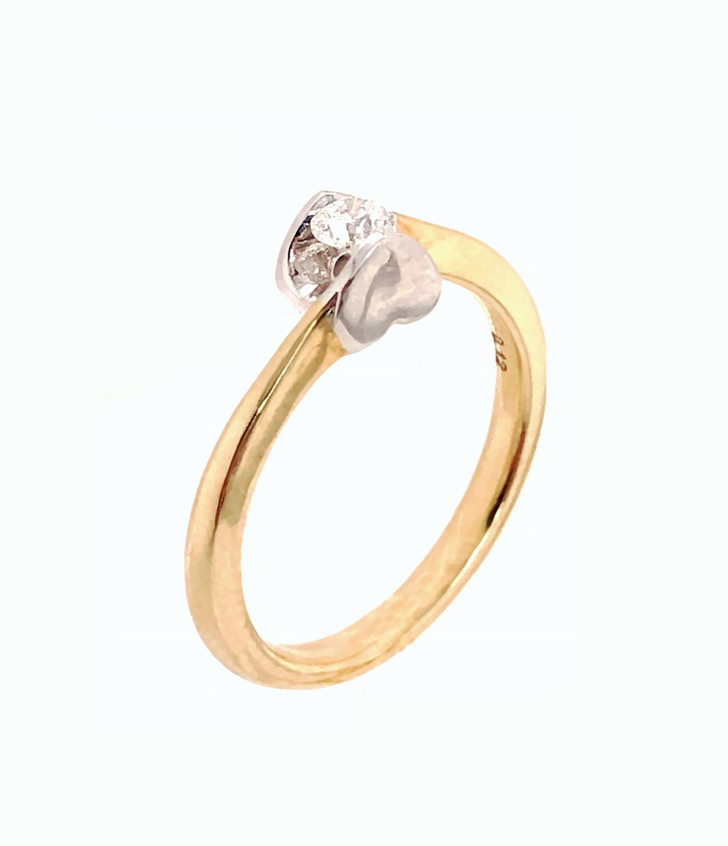 Pierścionek Au 585 z brylantem 0.12ct