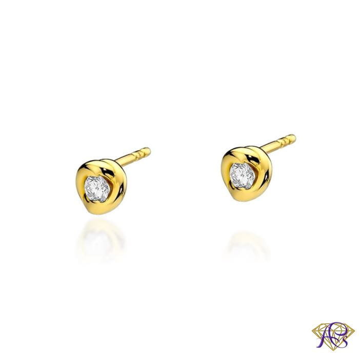 Kolczyki złote Au 585 z diamentem