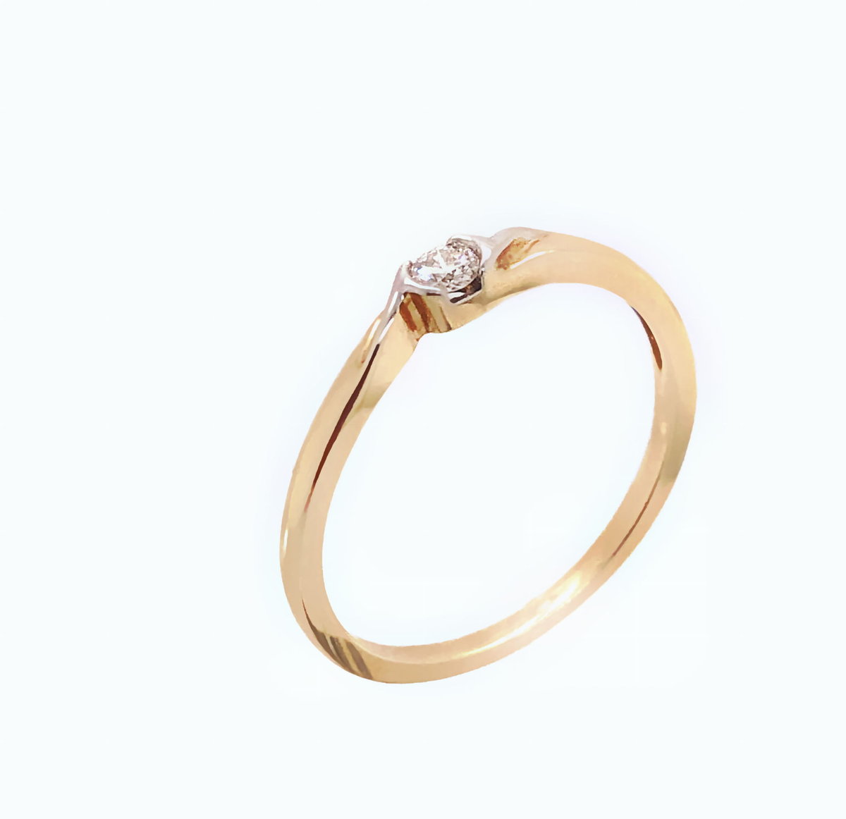 Pierścionek Au 585 z brylantem 0.10ct