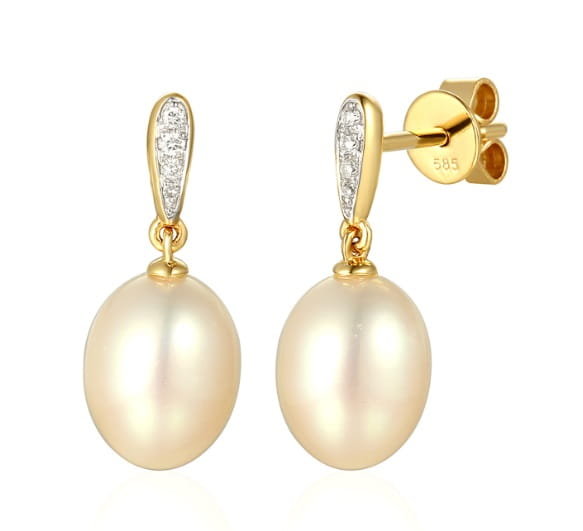 Kolczyki złote z brylantem Au585 E55710