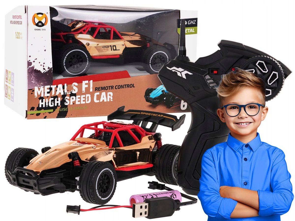 Zdalnie Sterowane Autko Terenowe Racing 01 Dla Dzieci Metalowa Karoseria