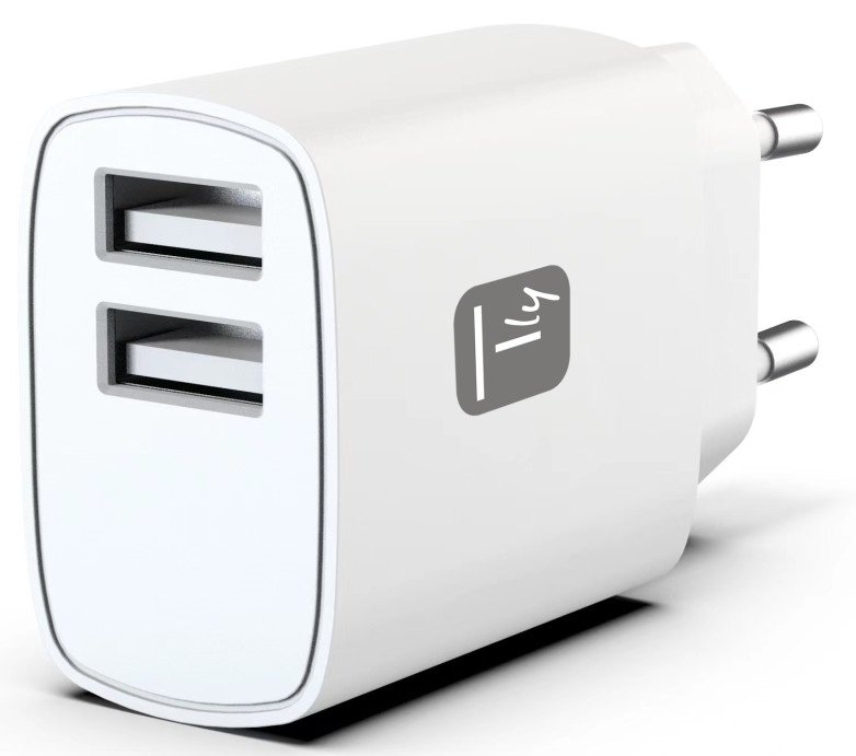 Techly Ładowarka sieciowa 2x USB 12W/2.4A 5V biała