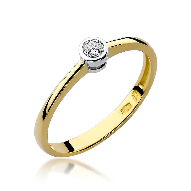Pierścionek Au 585 z brylantem 0.10ct