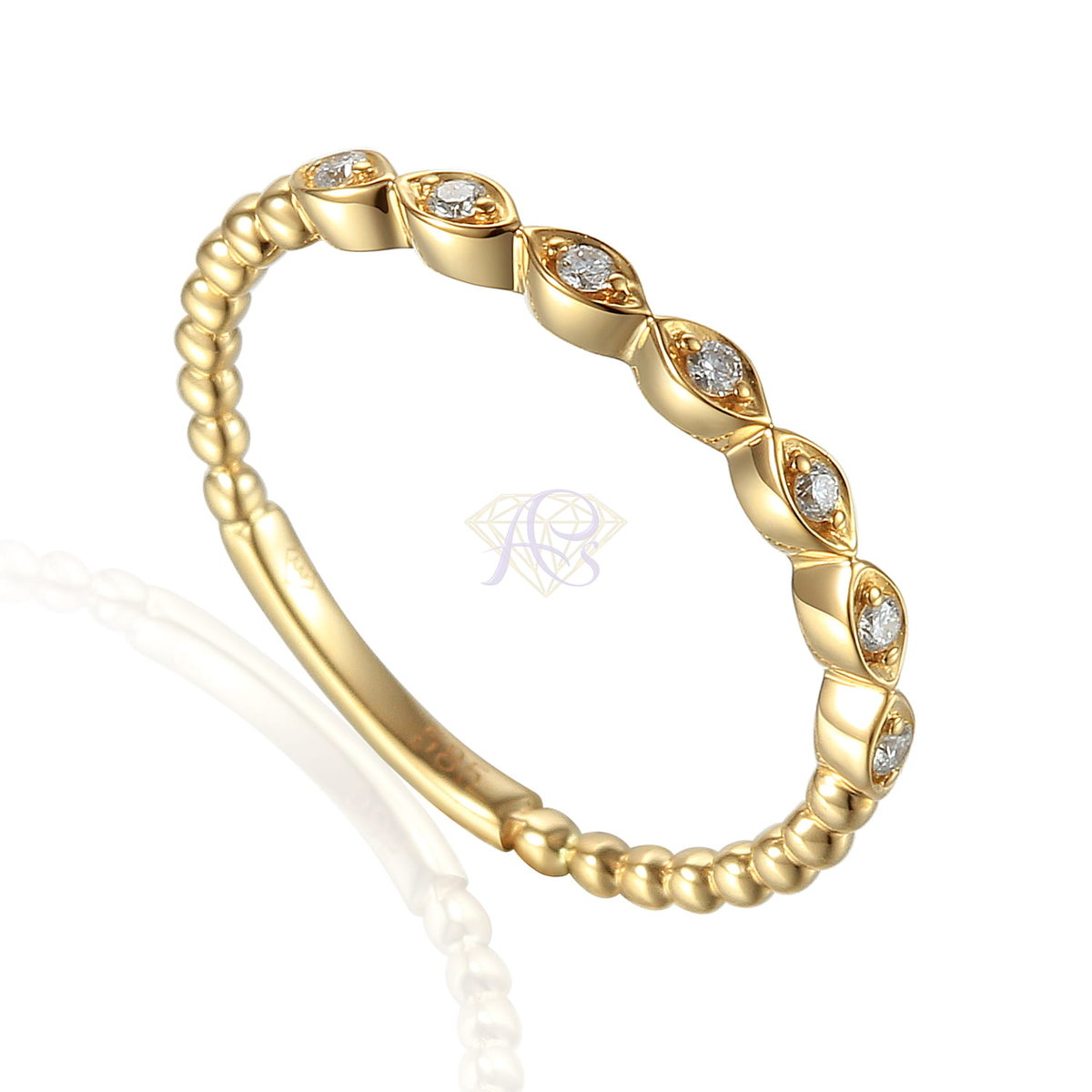 Złoty pierścionek z diamentami R61163 Y