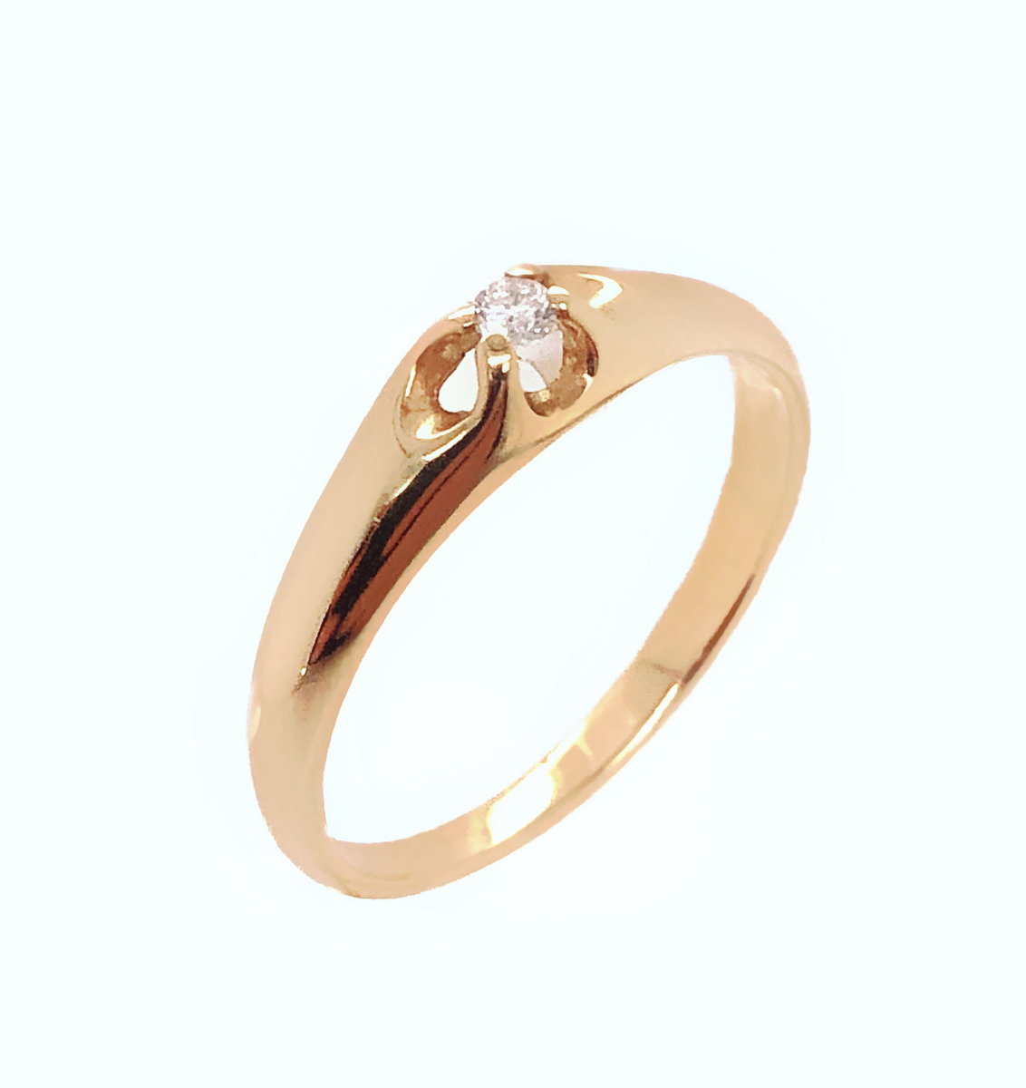 Pierścionek Au 585 z brylantem 0.04ct