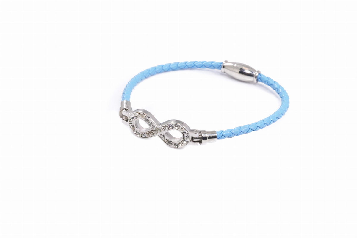 Bransoleta na pasku ze stalową nieskończonością