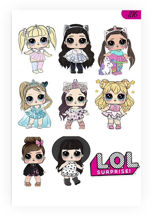 1szt TATUAŻE DZIARY ZMYWALNE DLA DZIECI NA URODZINY LOL LALKI 216