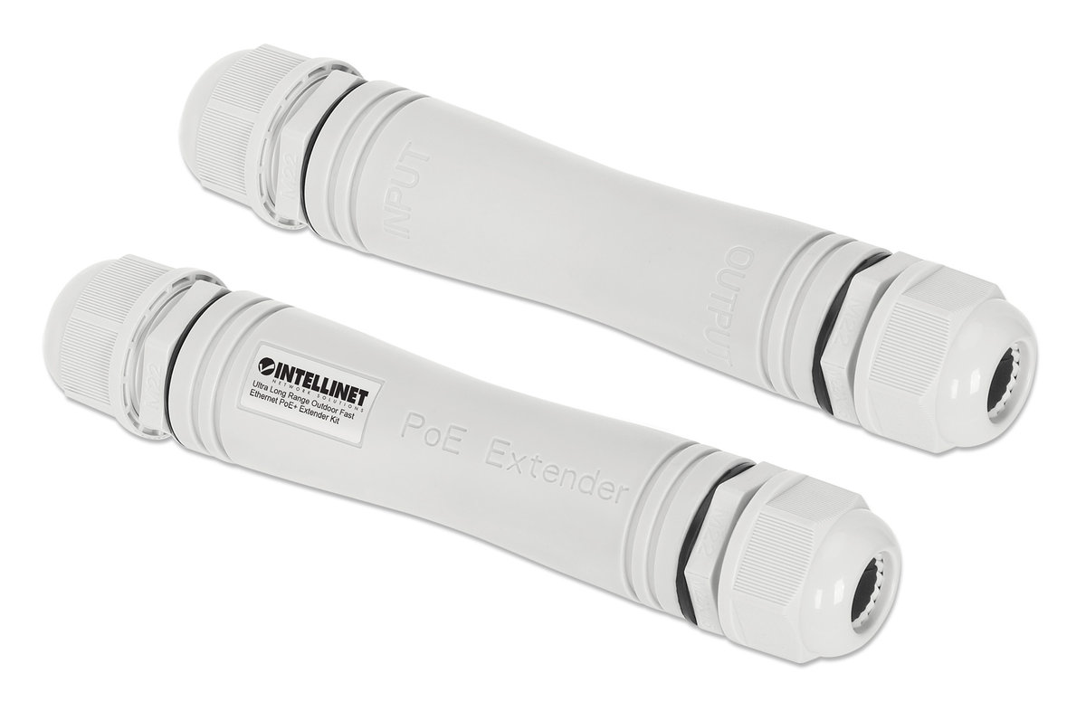Intellinet Łącznik zewnętrzny RJ45 PoE+ IP67 do 1000m, zestaw 2 szt