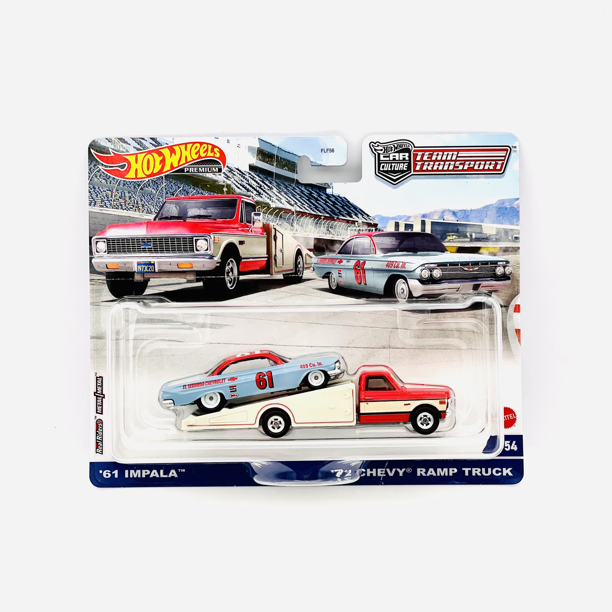 1961 Impala 1972 Chevy Ramp Truck - Car Culture Team Transport #54 Hot Wheels Premium 1:64