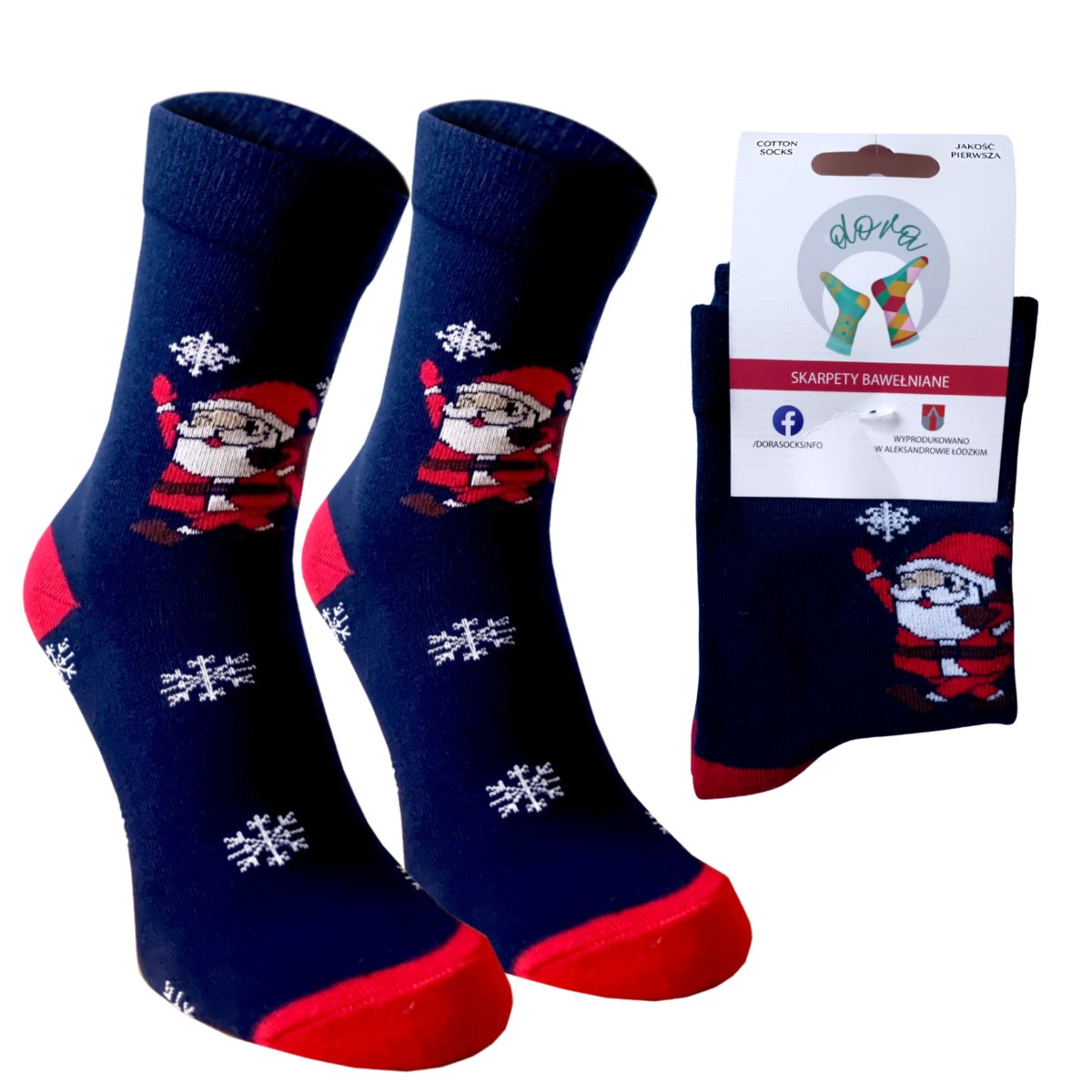 SKARPETKI MĘSKIE ŚWIĄTECZNE MIKOŁAJ POLSKI PRODUCENT DORASOCKS 41-43