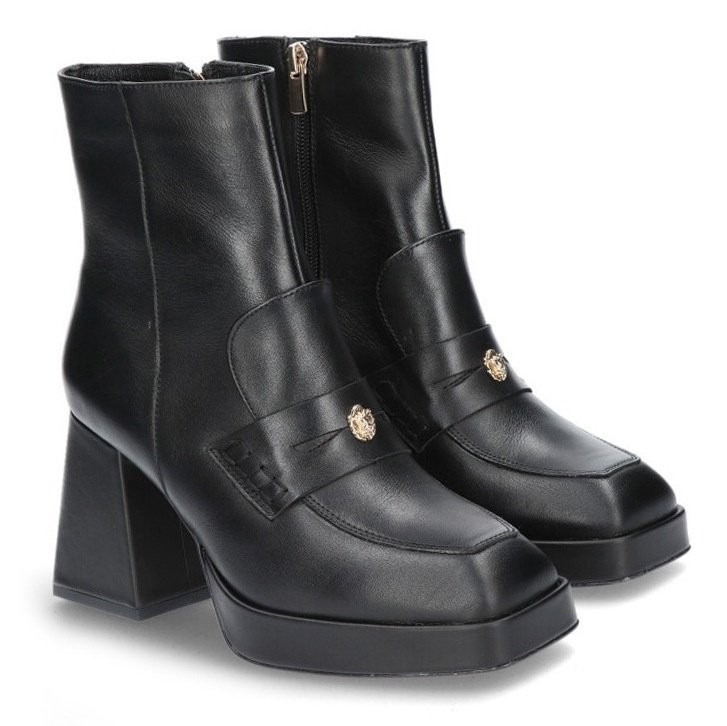 Botki damskie Karino 4493/076-F CZARNY/LICO 39