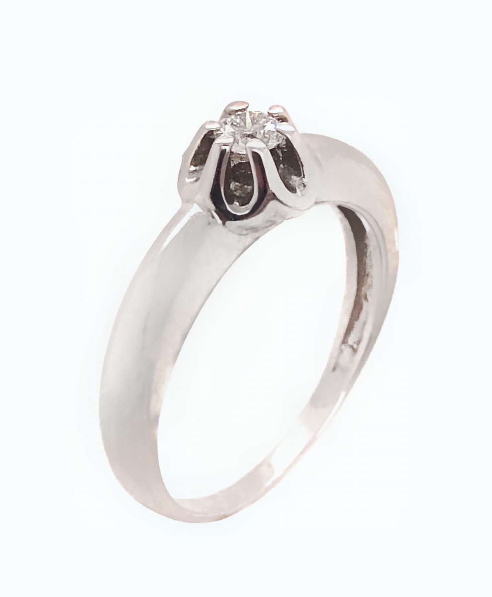 Pierścionek Au 585 z brylantem 0.13ct