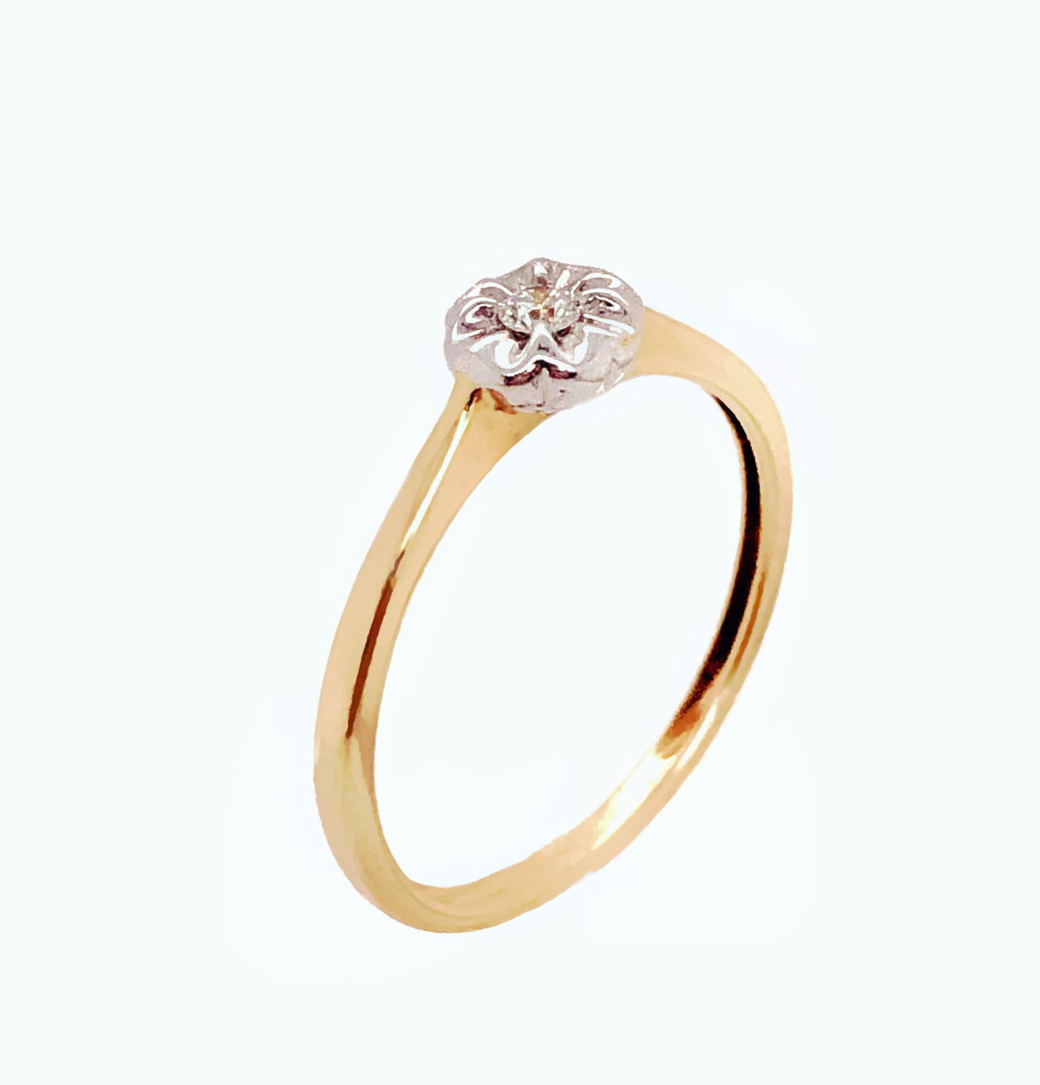 Pierścionek Au 585 z brylantem 0.05ct