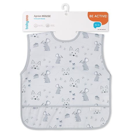 Śliniak Wodoodporny Fartuszek Mouse 6M+, Babyono