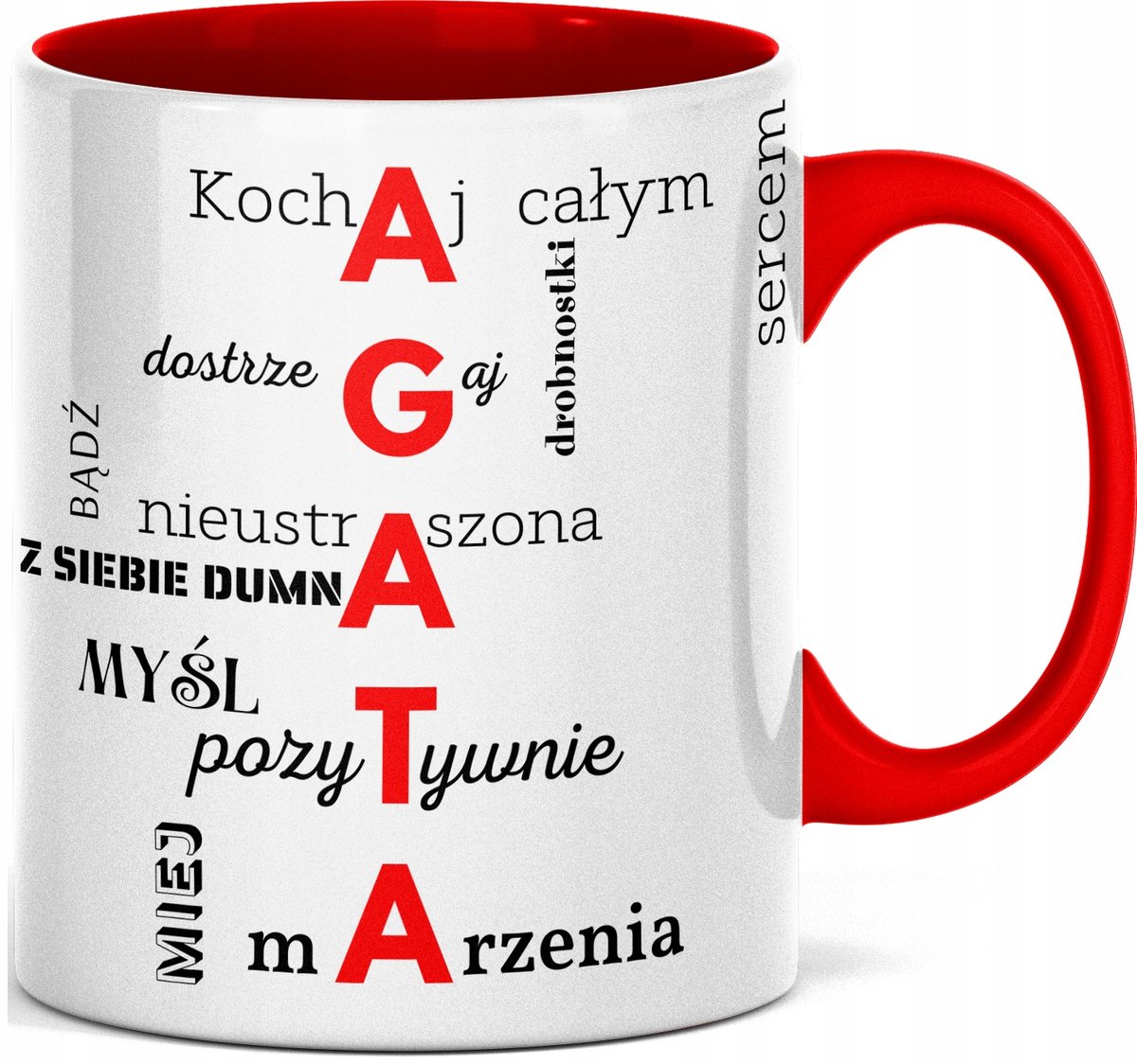 FOTO Kubek z imieniem IMIENINY DLA AGATY, AGATKI IMIĘ AGATA NA 30,40,50