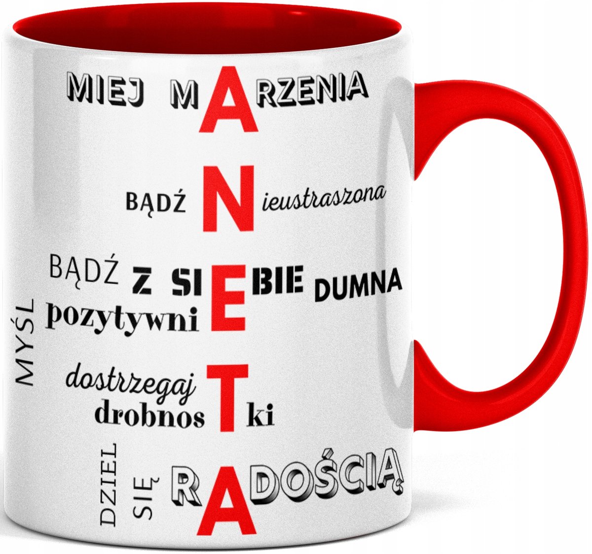 Kubek motywacyjny z nadrukiem imieniem ANETA ANETY